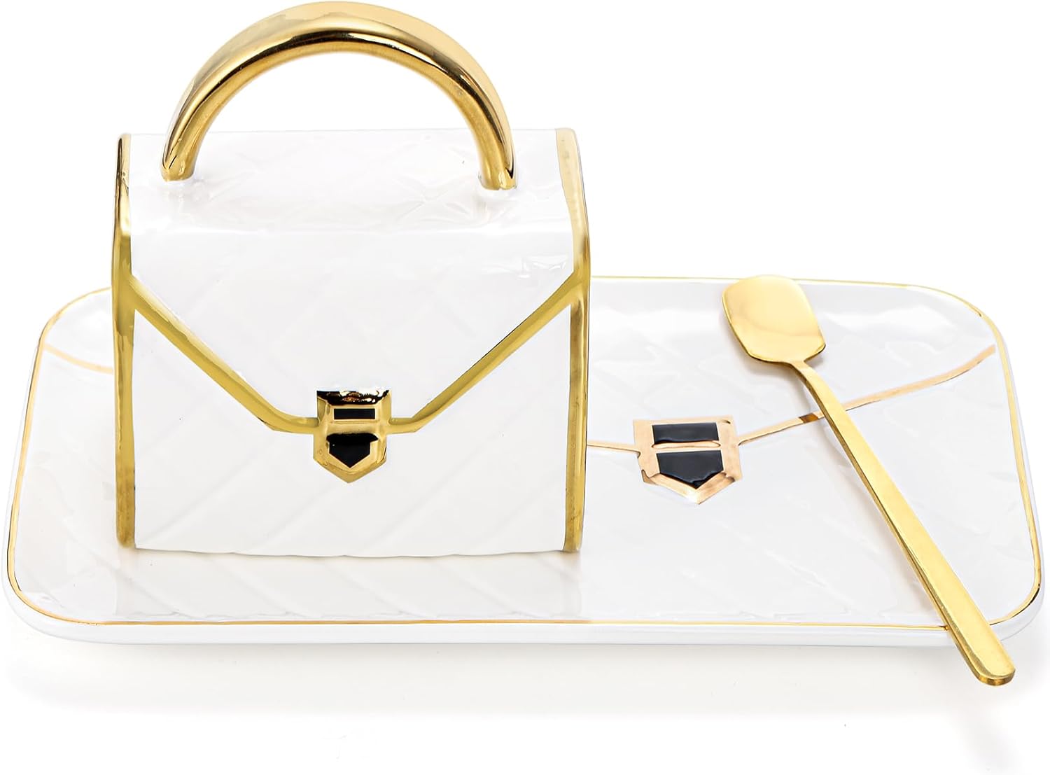 Fasmov Coffee Mug, Handbag Shaped Mug With Saucer and Spoon