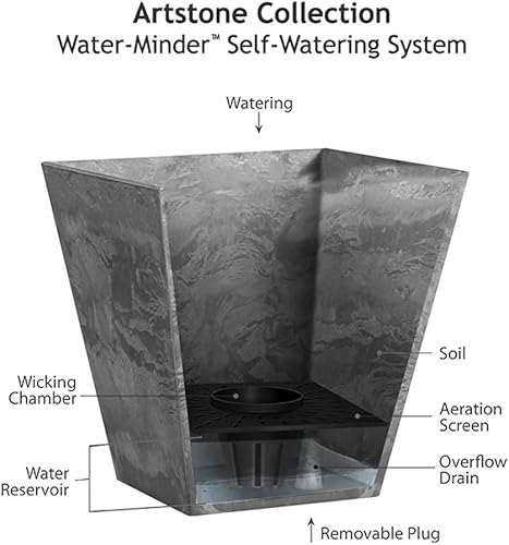 Miniatura 5 de ArtStone Ella maceta alta, Negro