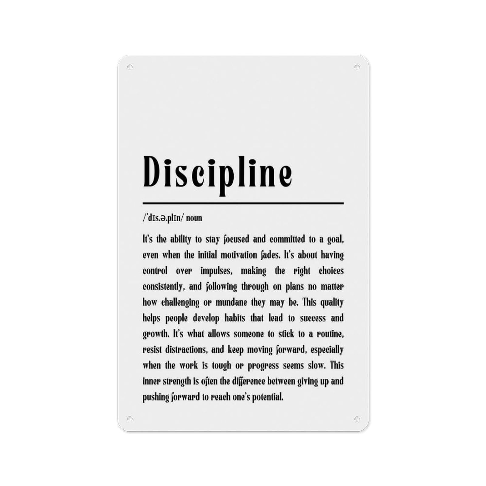 peiyeety Metal Tin Sign 12 X 8 Inch Discipline Vintage Sign(1) – Motivational Quote, Metal Plaque, For Cafe Beer Club Gym Office Living Room Wall Inspirational Decorative