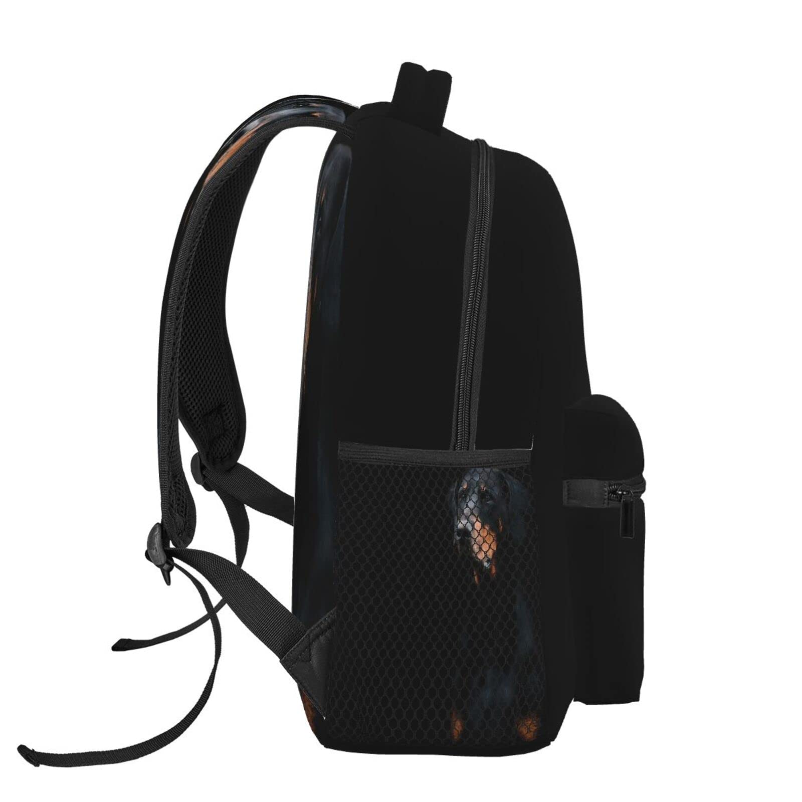 Zaino casual Doberman Pinscher Animali domestici Cani Cani neri Doberman Classic Bookbag Borsa da scuola resistente all'acqua Zaino casual con tasche laterali