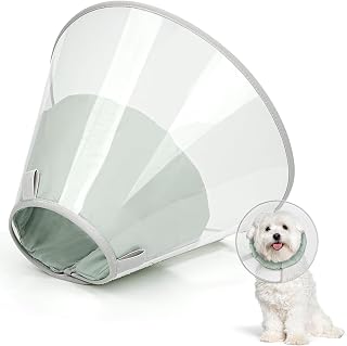 Dog Cone Collar to Stop Licking, Clear Elizabeth Recovery Collar with Soft Pad for Large, Medium, Small Dogs, Pet Head Cone Alternative After Surgery, Neutering, Injury (XS)