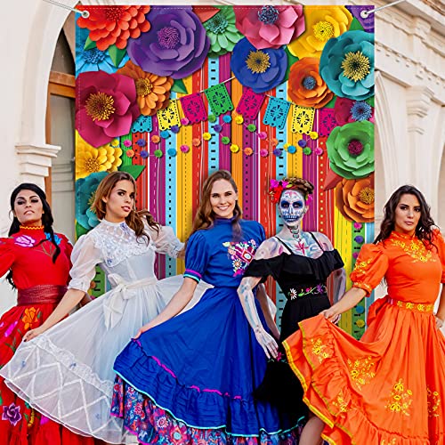 Fondo Fotográfico Fiesta Mexicana 7 x 5 ft Colorido miniatura 6