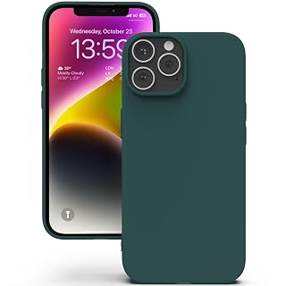 YATWIN Silicone Back Case for iPhone 13 Pro Max, Soft-Touch Phone Back Cover for Apple iPhone 13 Pro Max - Dark Green