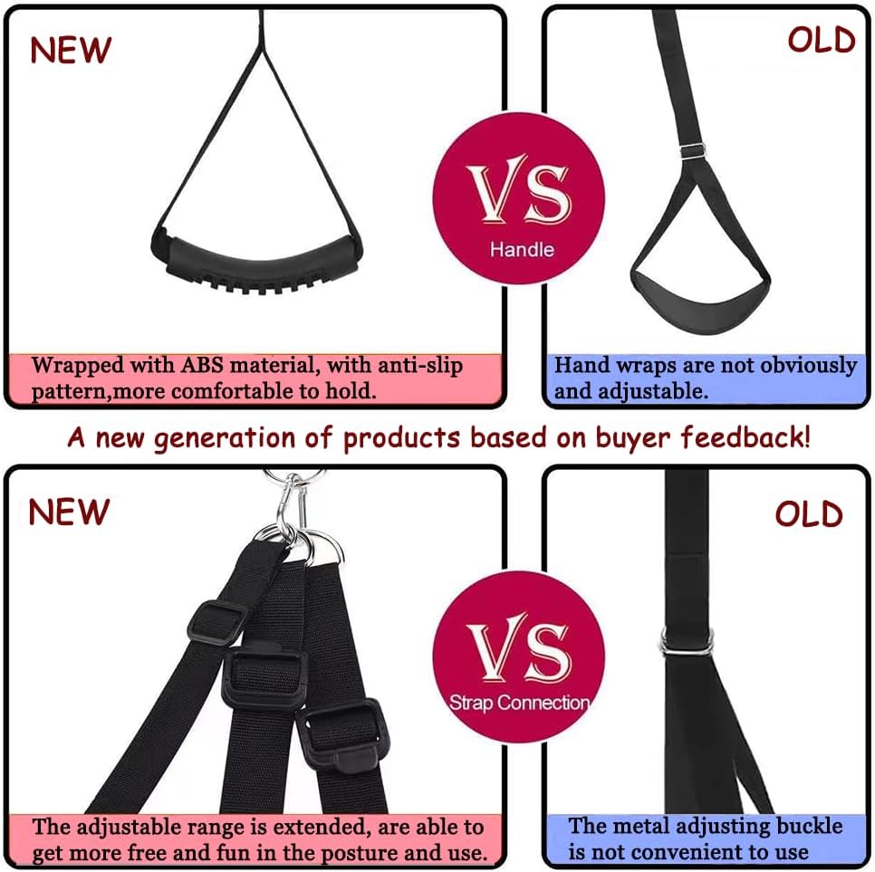 Generic Sex Furniture Sex Swings Sex Bondage Sex Door Swing 2024 New Third Generation Products Wider Plush Cushions and Rubber armrests Make Longer Straps Easier to sit on Black Sweater