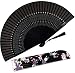 Amajiji Charming Elegant Modern Woman Handmade Bamboo Silk 8.27" (21cm) Folding Fan Pocket Purse Hand Fan Foldable (CZT-07)