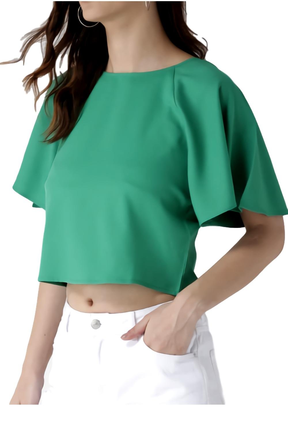 Basic Sense Women's Poly Crepe Croptop