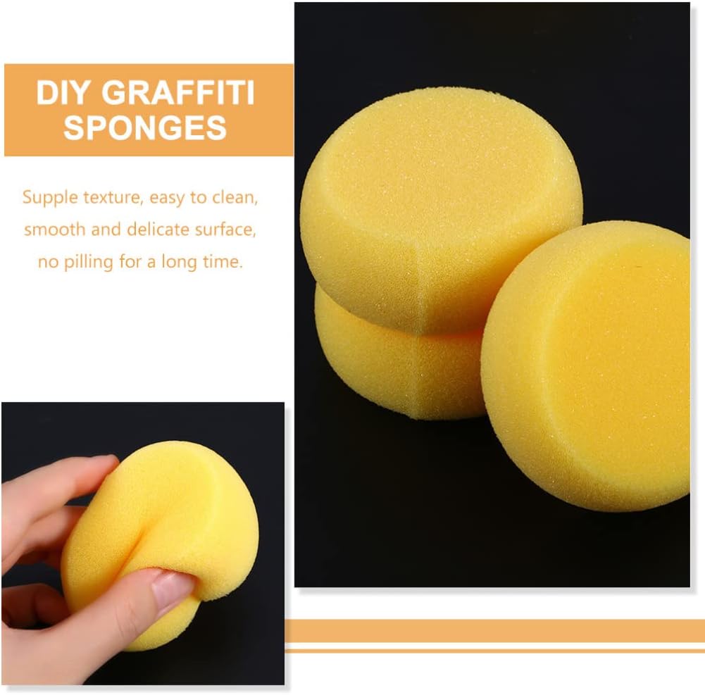 VICASKY DIY Graffiti Sponges 8pcs Round Painting Sponges Watercolor Tools for Kids