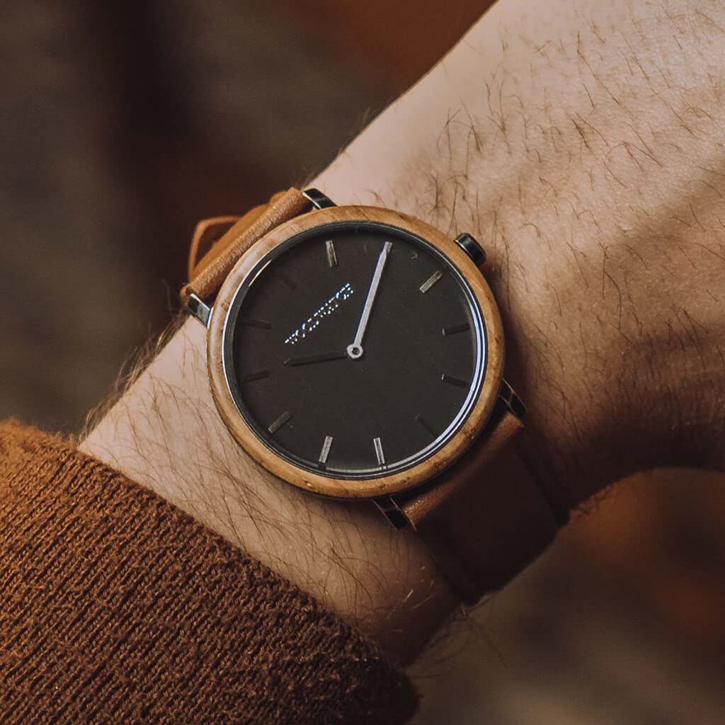 Kentucky Whiskey Barrel - Dark Brown Cactus | Reloj de Madera Hombre de Pulsera Premium | Wood Watch for Man | Producto Eco Friendly, plantamos 1 árbol por Cada Reloj