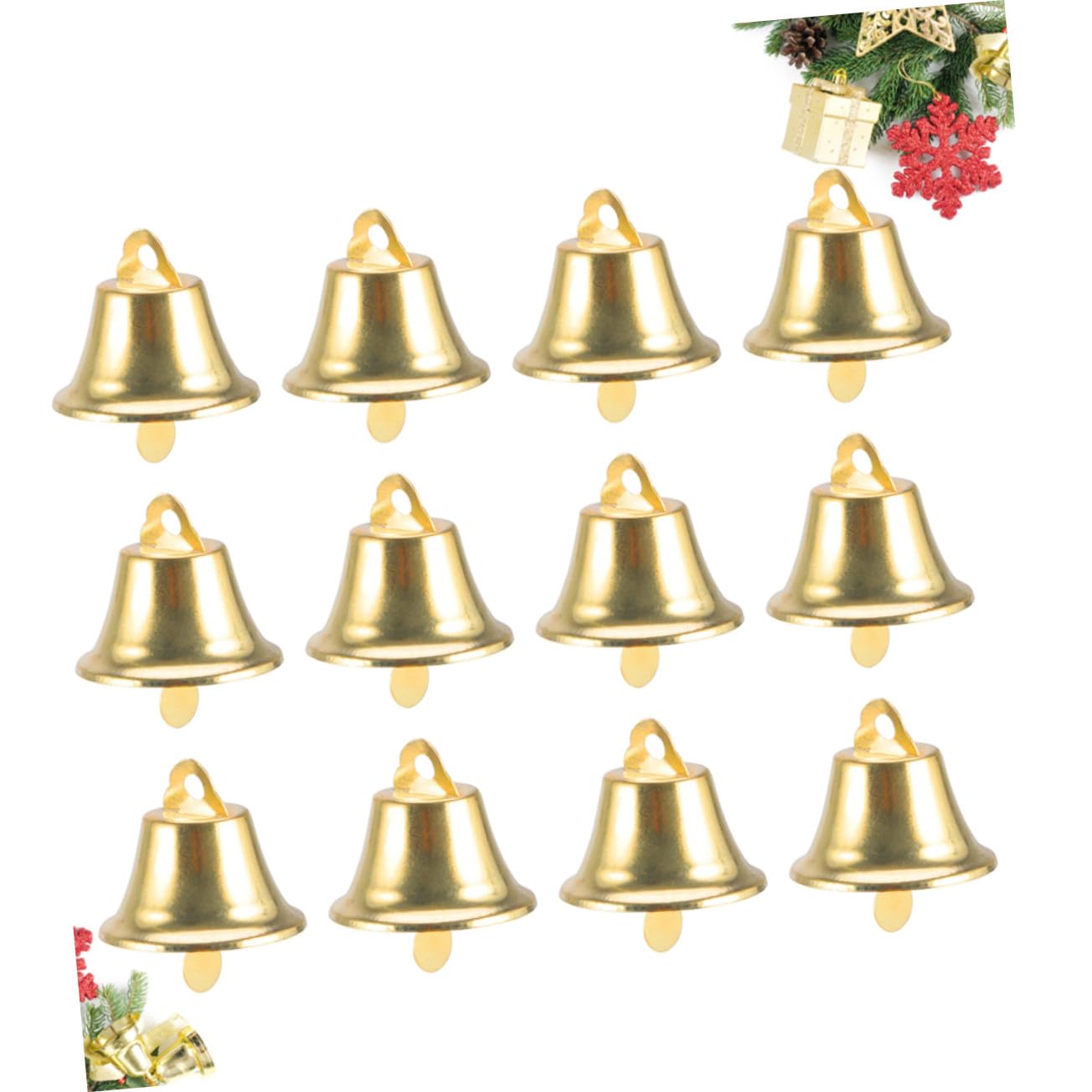 120pezzi Campane di Natale Pendenti Mini Ornamento Campane per Albero di Natale Natalizie Fai da Te