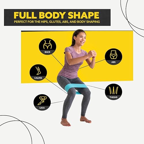 Miniatura 3 de Wavescape - Bandas de tela de resistencia y entrenamiento de ejercicio, duraderas, antideslizantes, gruesas, bandas de tela para piernas, muslos,