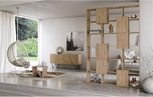 Miniatura 91 de Mobili Fiver, Estantería Iacopo XS (63.31 x 31.5 pulgadas), roble rústico, fabricada en Italia Roble rústico,Ashwood Negro,Ashwood Blanco,Efecto