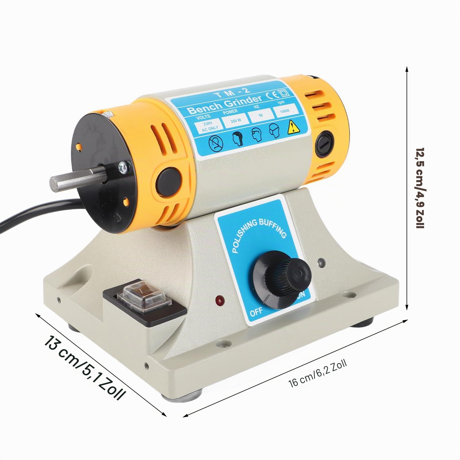 350W Bankpolierer Schmuckpolierer 0-10000r / min Polierer mit variabler Geschwindigkeit, 220V