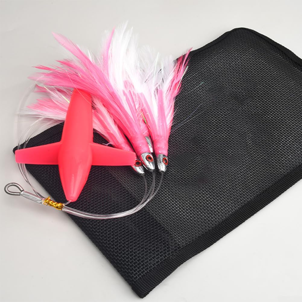 1 PZ Piuma Trolling Gonna Tonno Lure Big Game Barca Pesca Esca Acciaio Forma Gancio UV Effetto Luce Realistica Fish Eye Flat Hook Corpo 165 Cm 122G