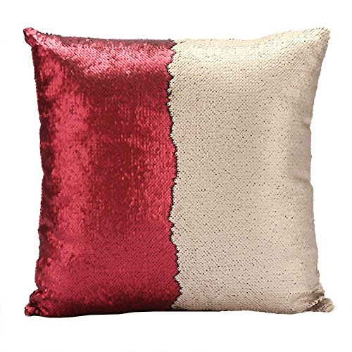 Fundas de cojín bicolores, de SNUG STAR, con lentejuelas reversibles, de forma cuadrada (40,6 x 40,6 cm)