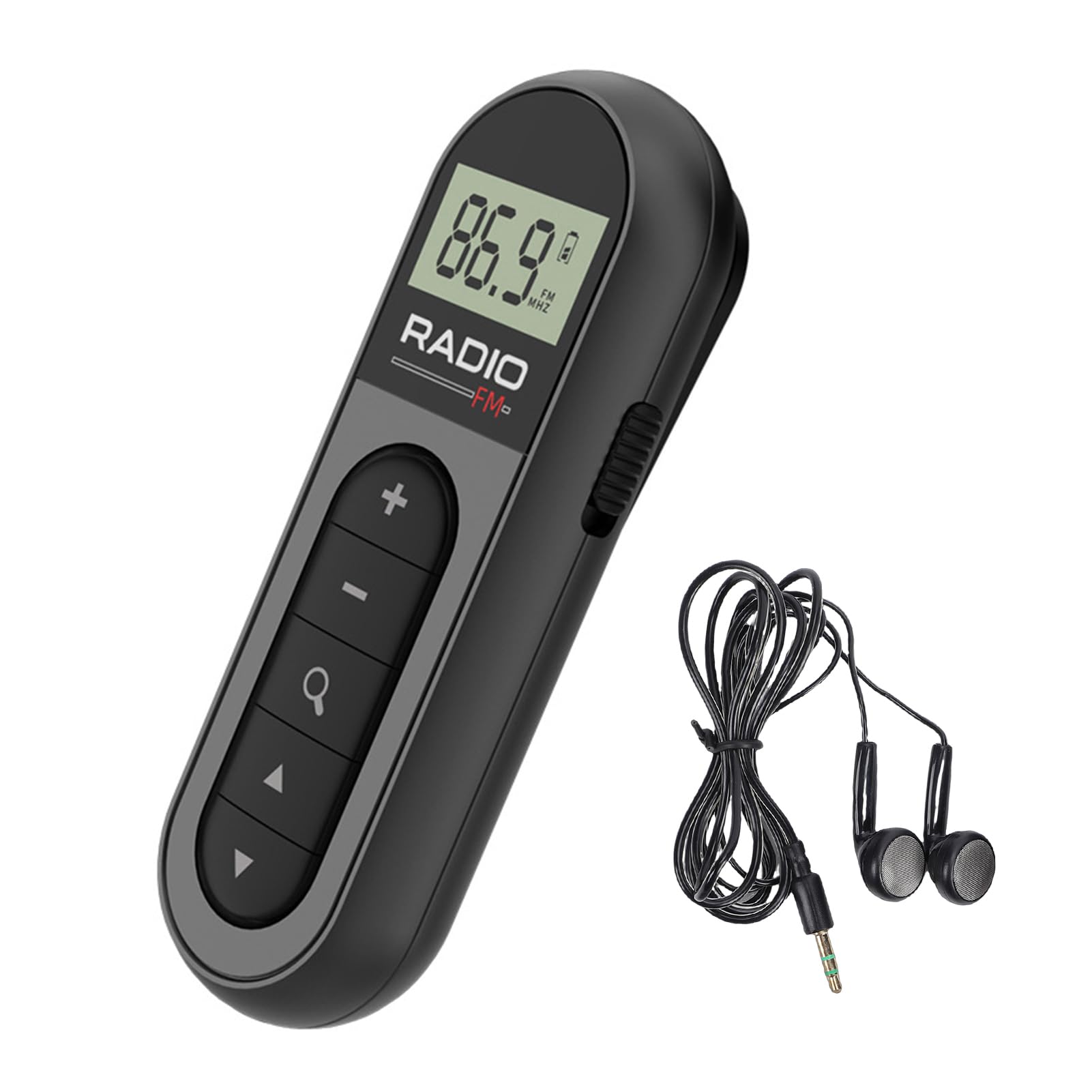 Eacam Rádio FM Pequeno Com Display LCD, Mini Rádio Transistor de Bolso para Ciclismo,