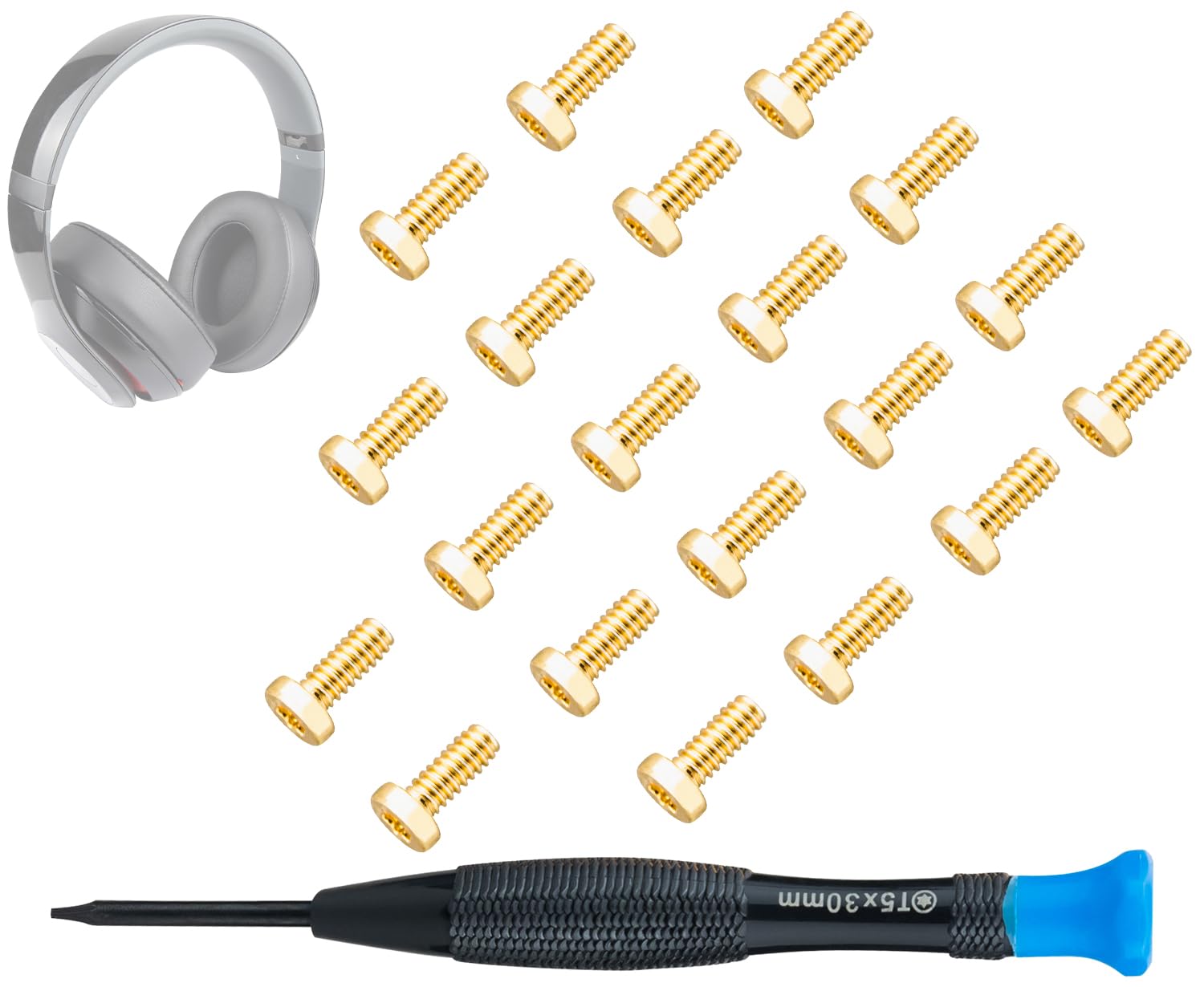 SOULWIT Replacement Headband Screws for Beats Studio 3, Studio 2, Studio 1.0, Studio Pro Headphone Headband Screws 20pcs, Easy DIY Installation -