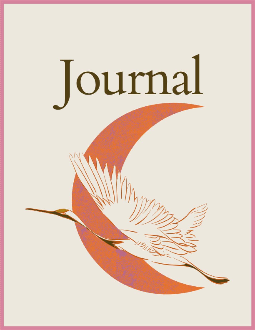 Journal: Journal featuring lovely bird and crescent moon