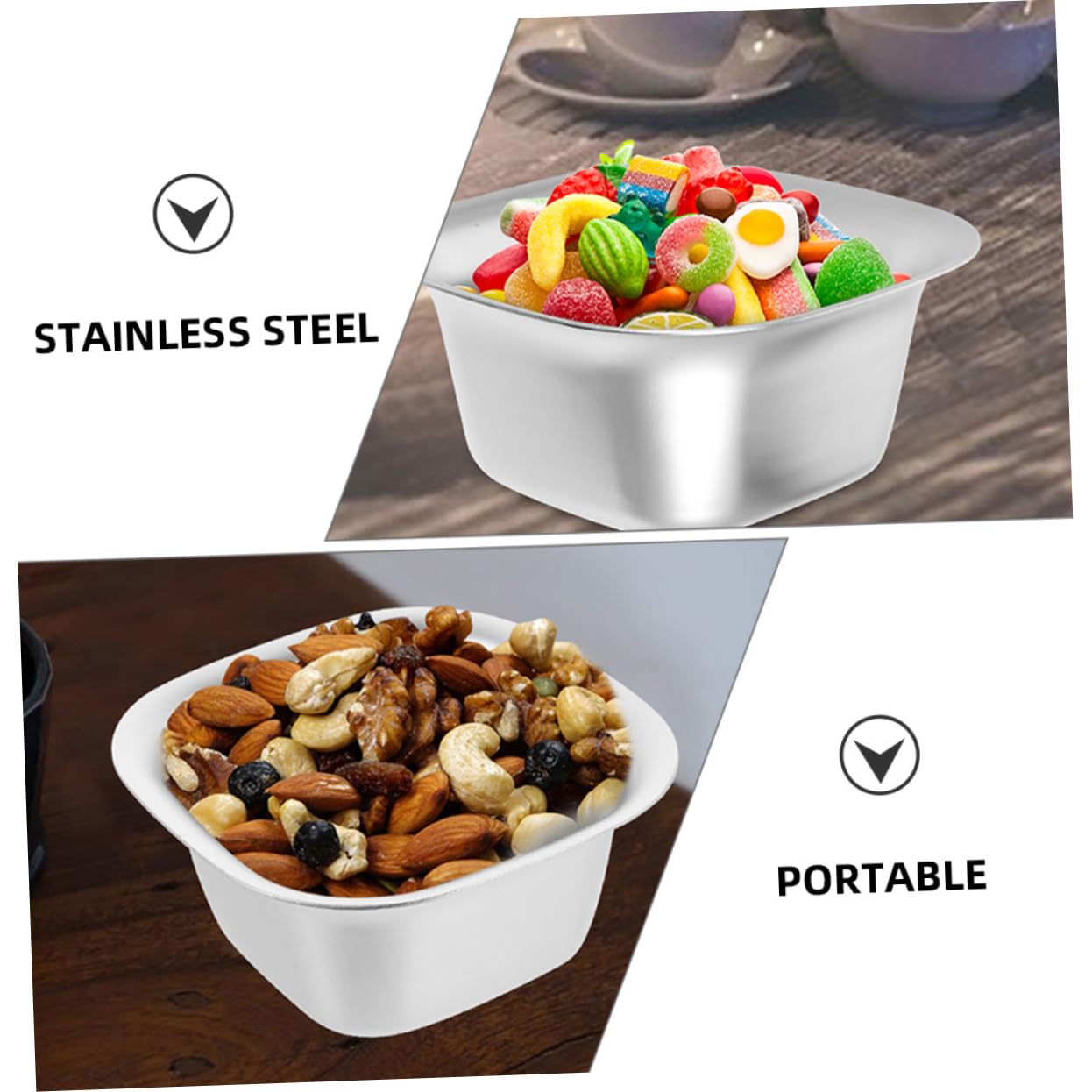 Garneck Seasoning Bowl Appetizer Plates Side Dish Bowls Sushi Dipping Bowl Small Dipping Bowls Stainless Bowls Fruit Bowl Condiments Server Dishes Soy Sauce Sish Silver Stainless Steel