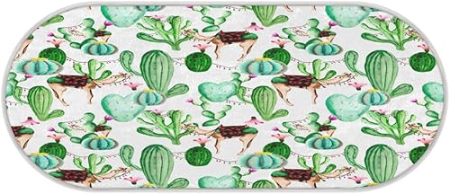 Miniatura 2 de Cute Camels Cactus Oval Soft Fluffy Area Rug for Bedroom 20x47 Inch Plush Shaggy Bedside Carpet Non-Slip Absorbent Washable Floor Mat for Kids Room
