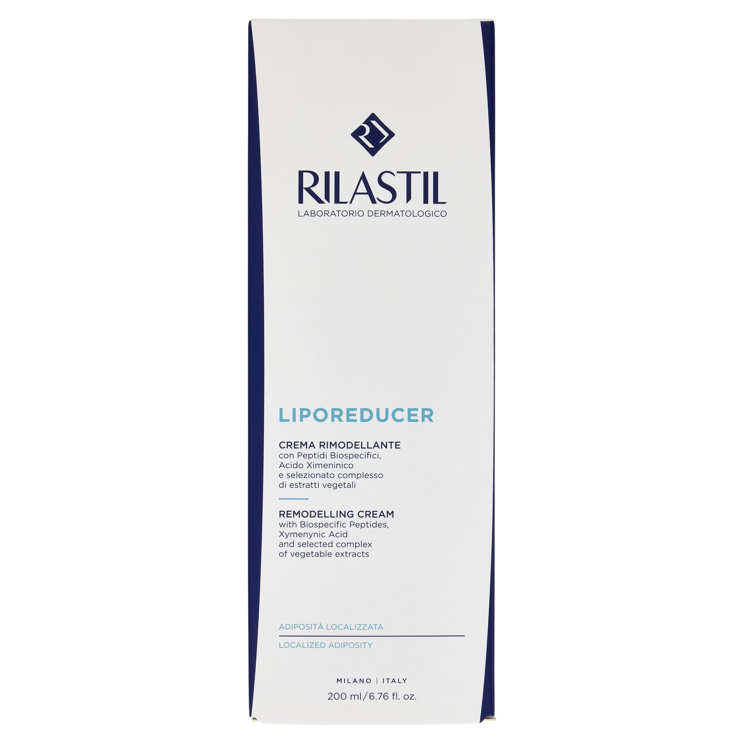 Rilastil Liporeducer Crema Modellante, Azione Rimodellate, Rassodante e Tonificante, Effetto Snellente, Texture Ricca e Cremosa, Confezione da 200ml