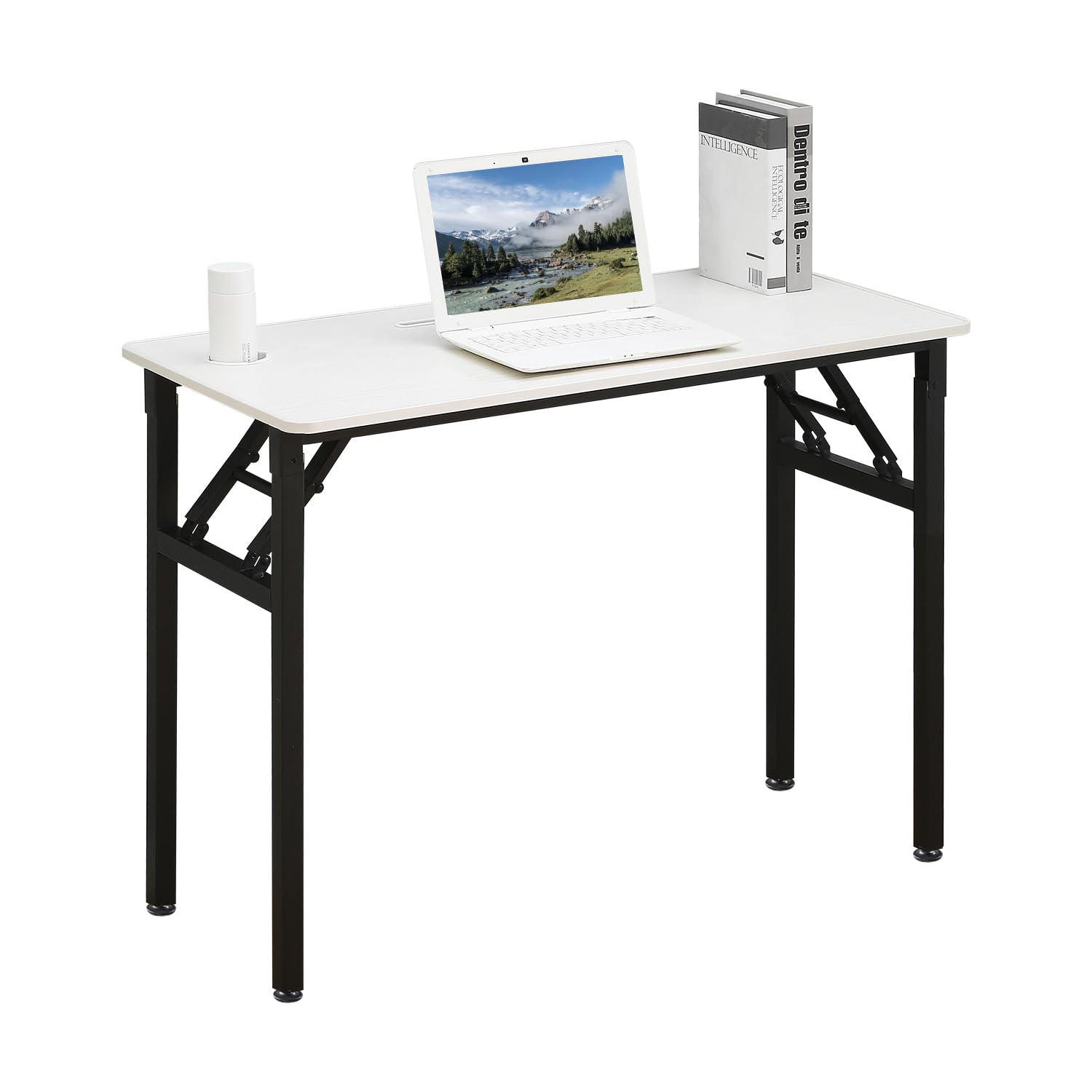 HOUSERAN Folding Computer Desk 40'', Foldable Home Office Desk, Compact Folding Writing Desk,Study Reading Table for Small Space