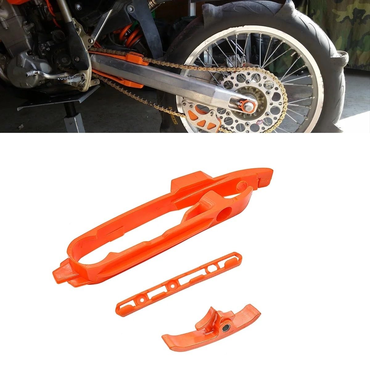 Pasuje Do SX SXF XC XCF FC FX FS TC TX 125 150 250 350 Motocykl Wahacz Łańcuch Zestaw Suwaków Osłona Przewodnik Osłona łańcucha