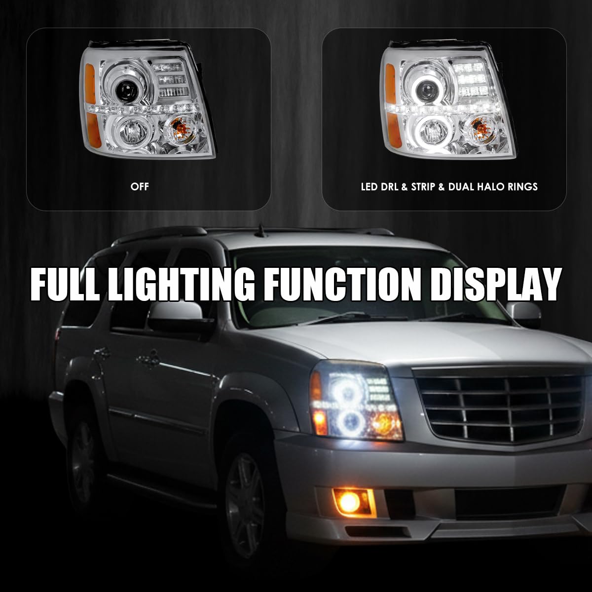 Amazon | SPEC-D TUNING LED デュアル ハロー クローム ハウジング