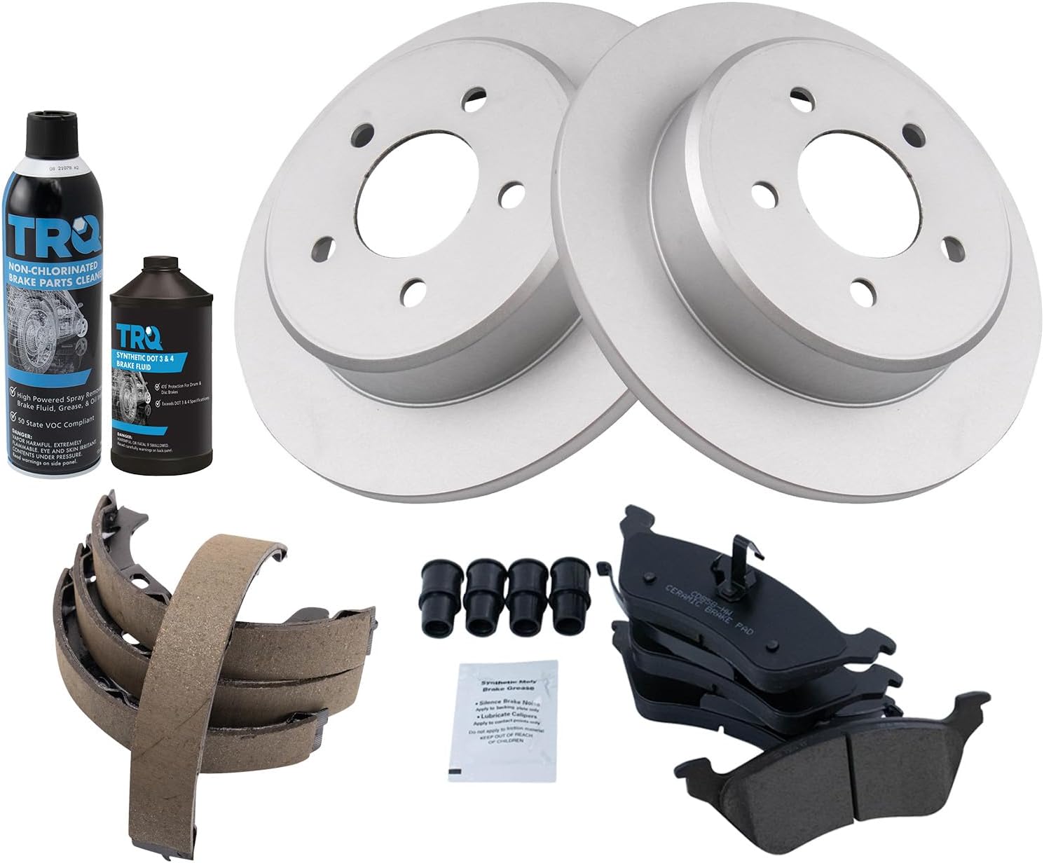 TRQ Rear Brake Pad & Rotor Kit Compatible with 2001-2007 Chrysler 2001-2007 Dodge