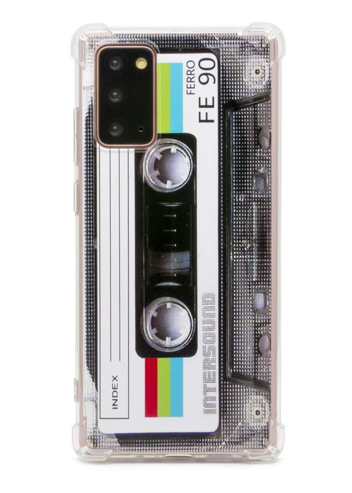 FAteamll Case for Galaxy Note 20,with Reinforced Corners TPU Soft Bumper Retro Cassette Tape Case Compatible with Samsung Galaxy Note 20