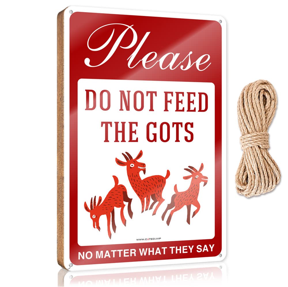 Bathroom Wood Sign Please Don’T Feed The Goats, No Matter What They Say Wooden Sign Office Signs For Desk Funny Funny Signs For Bedroo(15X28CM)
