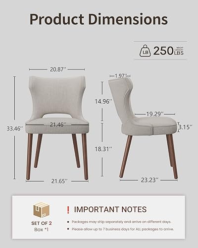 Miniatura 2 de Juego de 2 sillas de comedor de madera, sillas de comedor de granja, sillas de cocina modernas, silla tapizada para restaurante y cafetería, color