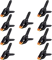 KurtsCardCare 10-Pack 3.5" Heavy Duty Plastic Spring Clamps - Ideal Backdrop Clips for Photography, Crafts & DIY Projects