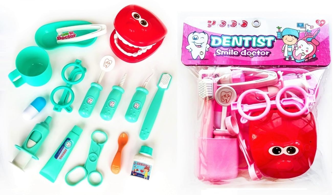 Kids Dentist Pretend Play Doctor Set with Teeth Model Dental Tools Accessories for Children Toddler Imagination Skill Development-image-16