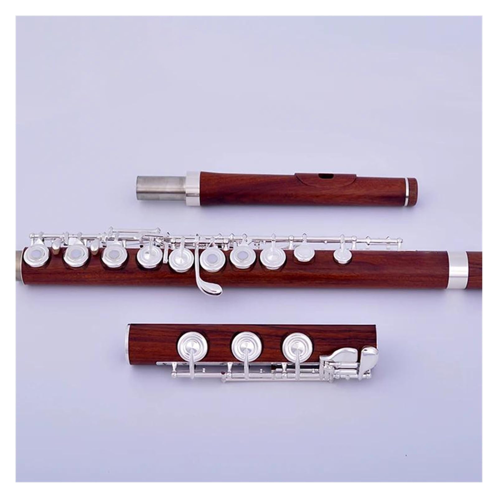 Flauta De Secoya, 17 Teclas, Llaves Chapadas En Plata Con Agujero Abierto, Llave E, Flauta De Madera Con Estuche Para Flauta Flauta Travesera para Principiantes