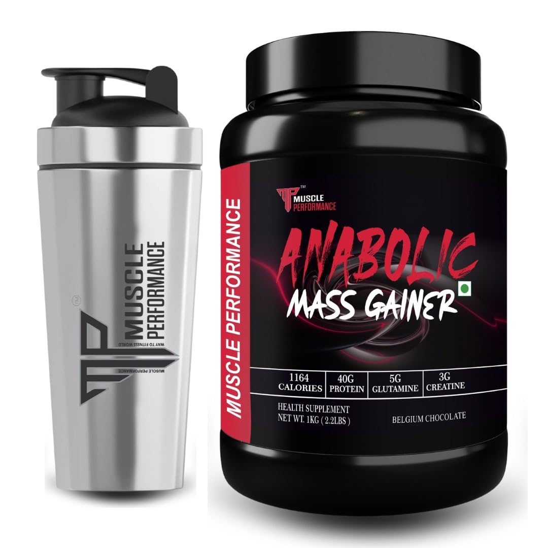 Anabolic Mass Gainer 1kg, Rabri Kulfi with steel shaker — Amazon image 24