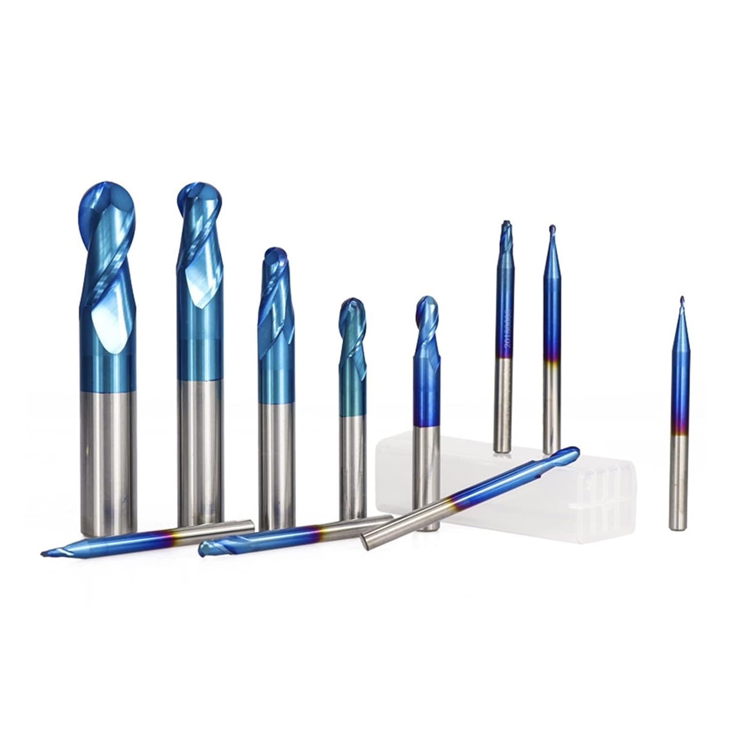 ハードウェアツールの作業ドリル 青い電気メッキの粉砕カッター2 - ブレードエンドミルの金属合金の炭化物の粉砕カッターのタングステン