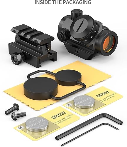 Miniatura 13 de Feyachi Red Dot Sight 4 MOA Red Dot Gun Sight Rifle Alcance con montaje elevador de 1 pulgada o soporte elevador ajustable
