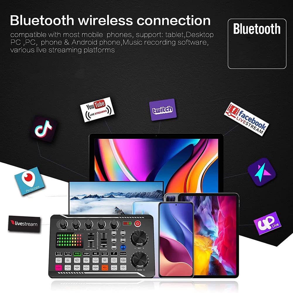 Tarjeta de Sonido SuanQ F998 USB Mezclador Amplificador para PC