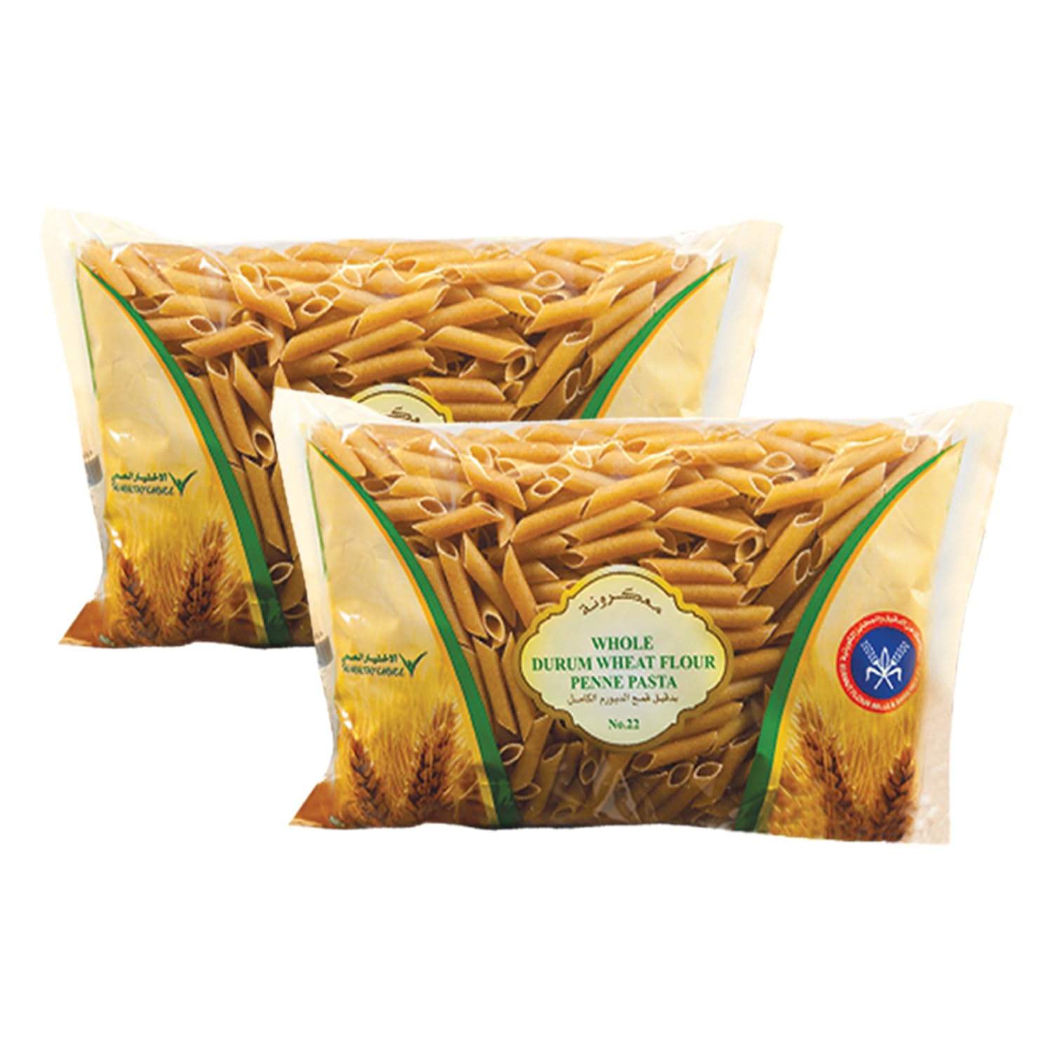 KFMB Durum Whole Wheat Penne Macaroni, Pack of Two 2 x 400g – 100% Hard Wheat, High Fiber, Healthy Choice for Balanced Meals & Meal Prep