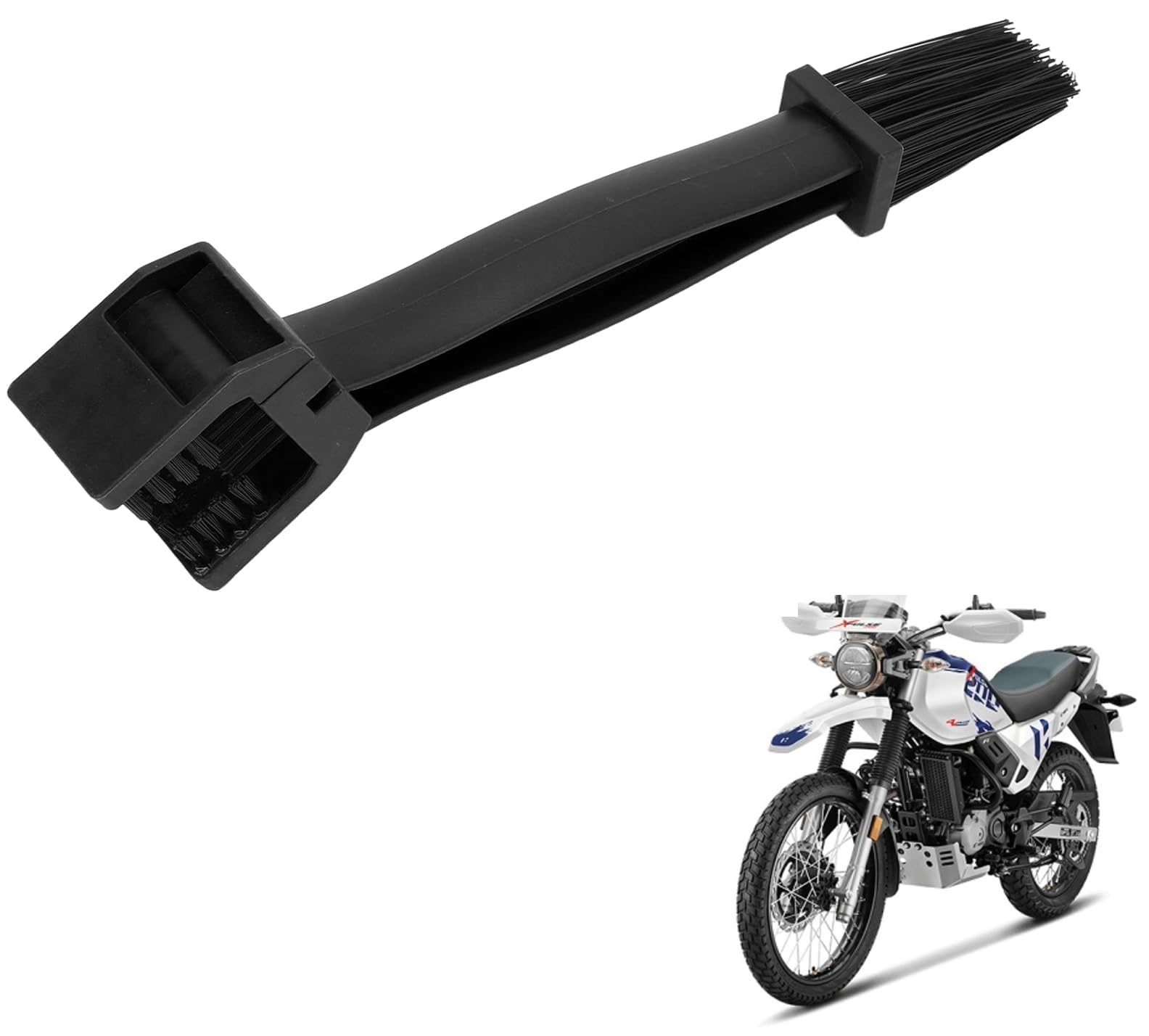 Kozdiko Bicycle and Motorcycle Chain Cleaning Brush, Gear Cleaning Brush Multifunctional 3 Sided Bristles Chain Cleaner Brush for Hero Xpulse 200 4V