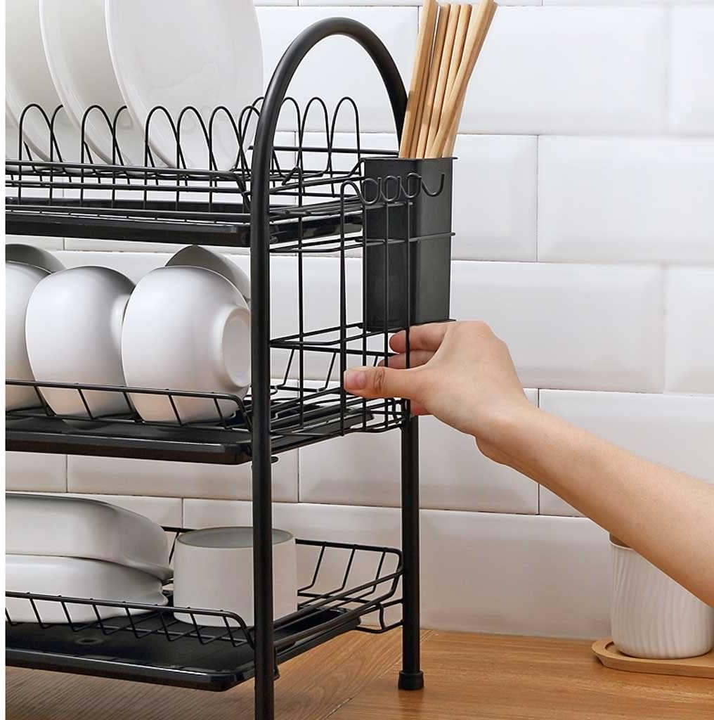 Kitchen Plate Rack Rack Metal Rack Table Table Cutlery Countertop Drain Plate Rack ge Tableware Rack(Color:A,Size:O