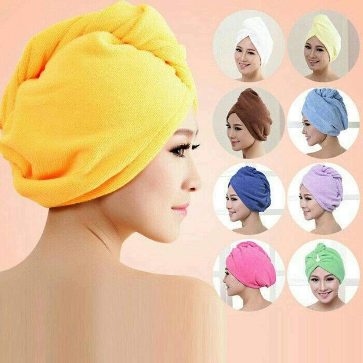 Sohansh Magic Hair Wrap Towel for Quick Drying β Microfiber Hair Drying Turban Towel for Women & Girls, Soft & Lightweight (Pack of 4) 1