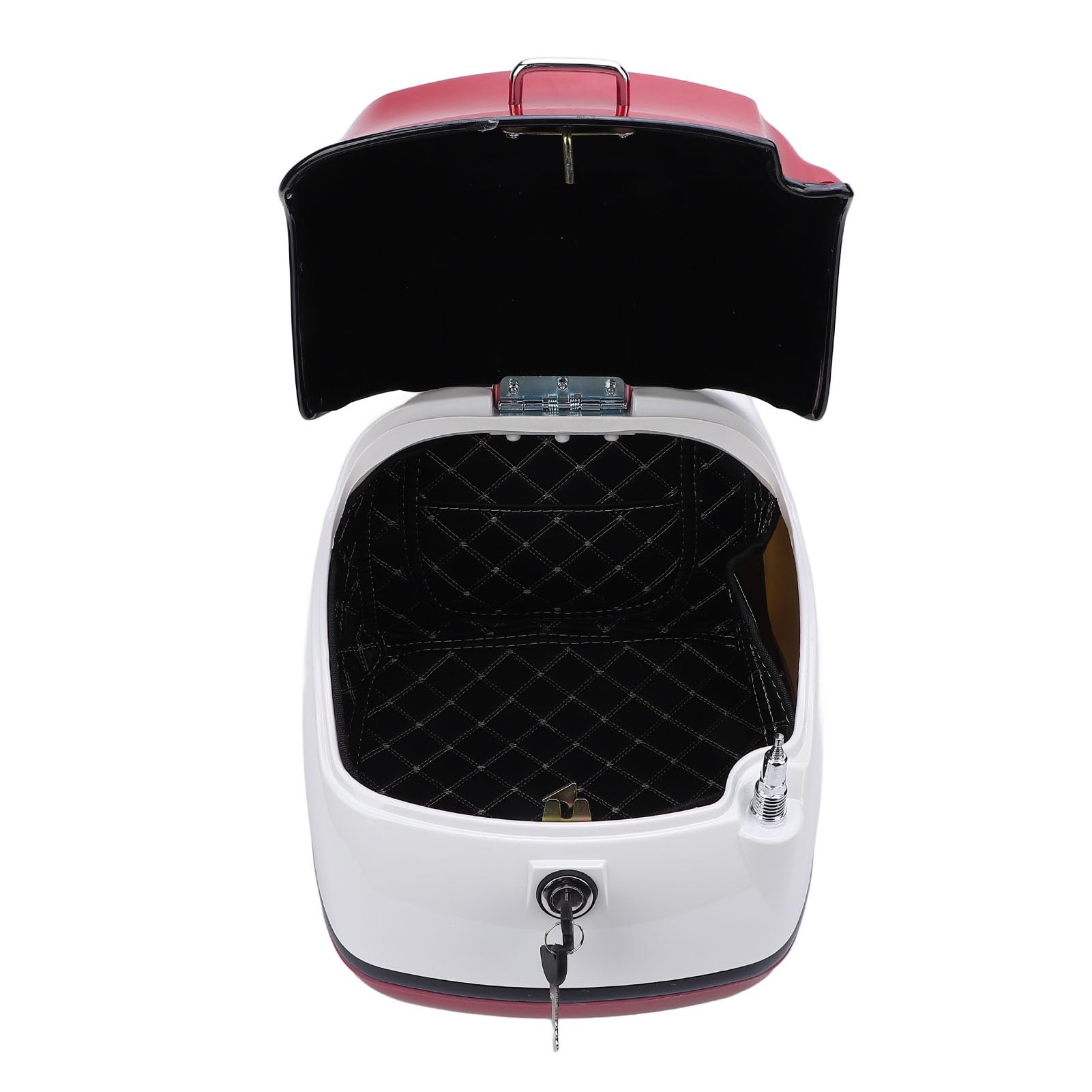 Akozon Boîtier Supérieur de Moto Résistant à l'eau, Style Rétro, Boîte de Rangement Arrière de 38l, Coffre Arrière de Moto, Scooters électriques (Rouge foncé)