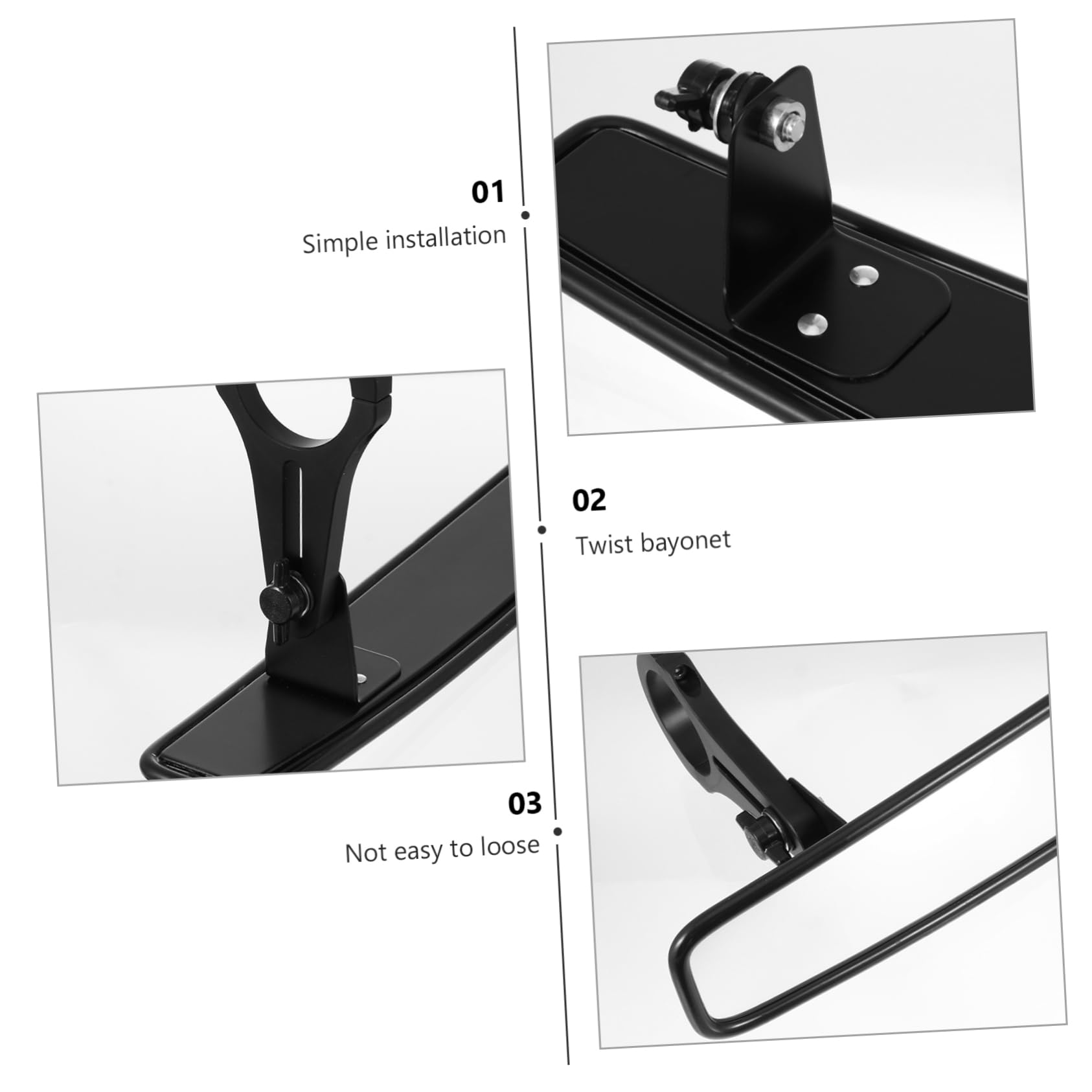 GRIRIW Wide Angle Rearview Car Mirror for Off-road Blind Spot Shatterproof Pp Glass Secure Fit Enhance Safety Confidence