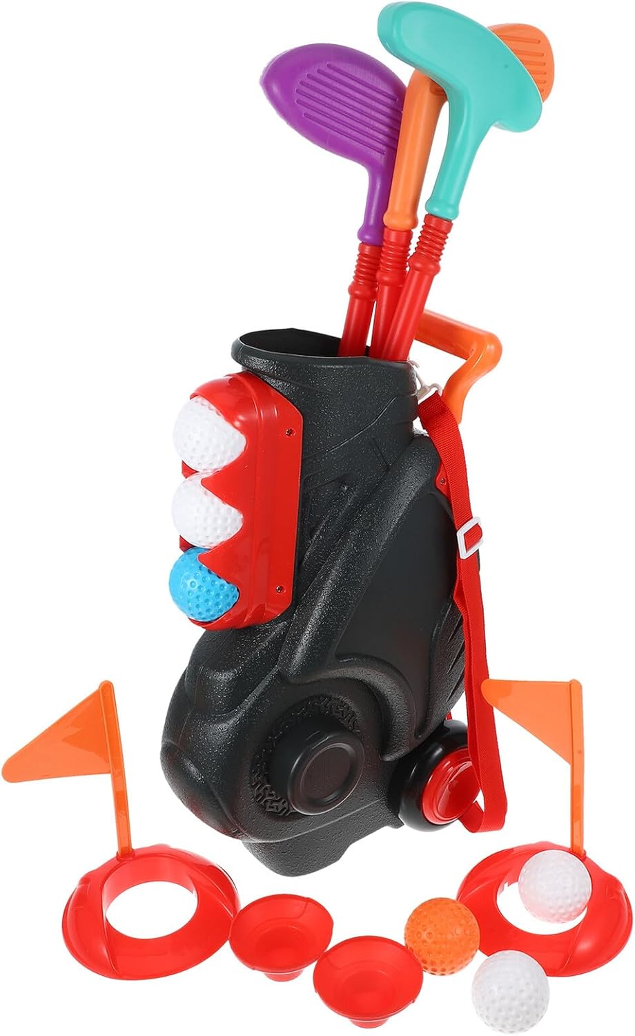 Golf Set with Plastic Clubs Lightweight Golf Playset for Outdoor Lawn Sports Safe Portable Gift for Boys