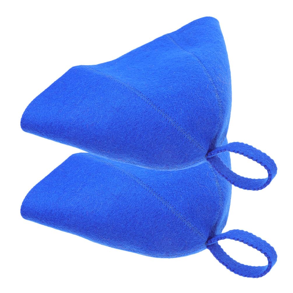 LABRIMP 2 Stück Blaue Filz Saunamützen für Damen, Schnell Trocknend
