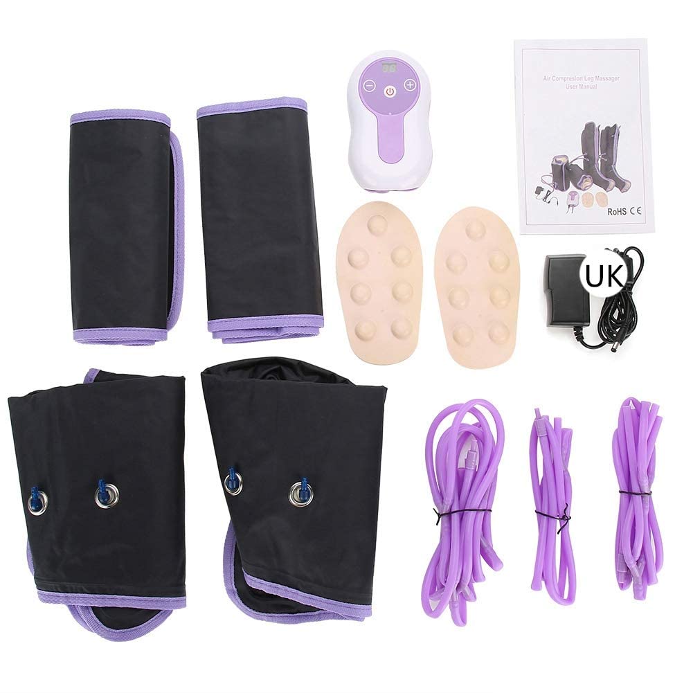 Massaggiatore per piedi e gambe, pressoterapia Massaggiatore per gambe a compressione d'aria, Dispositivo per fasce per gambe a circolazione elettrica per massaggio rilassante per la circolazione di