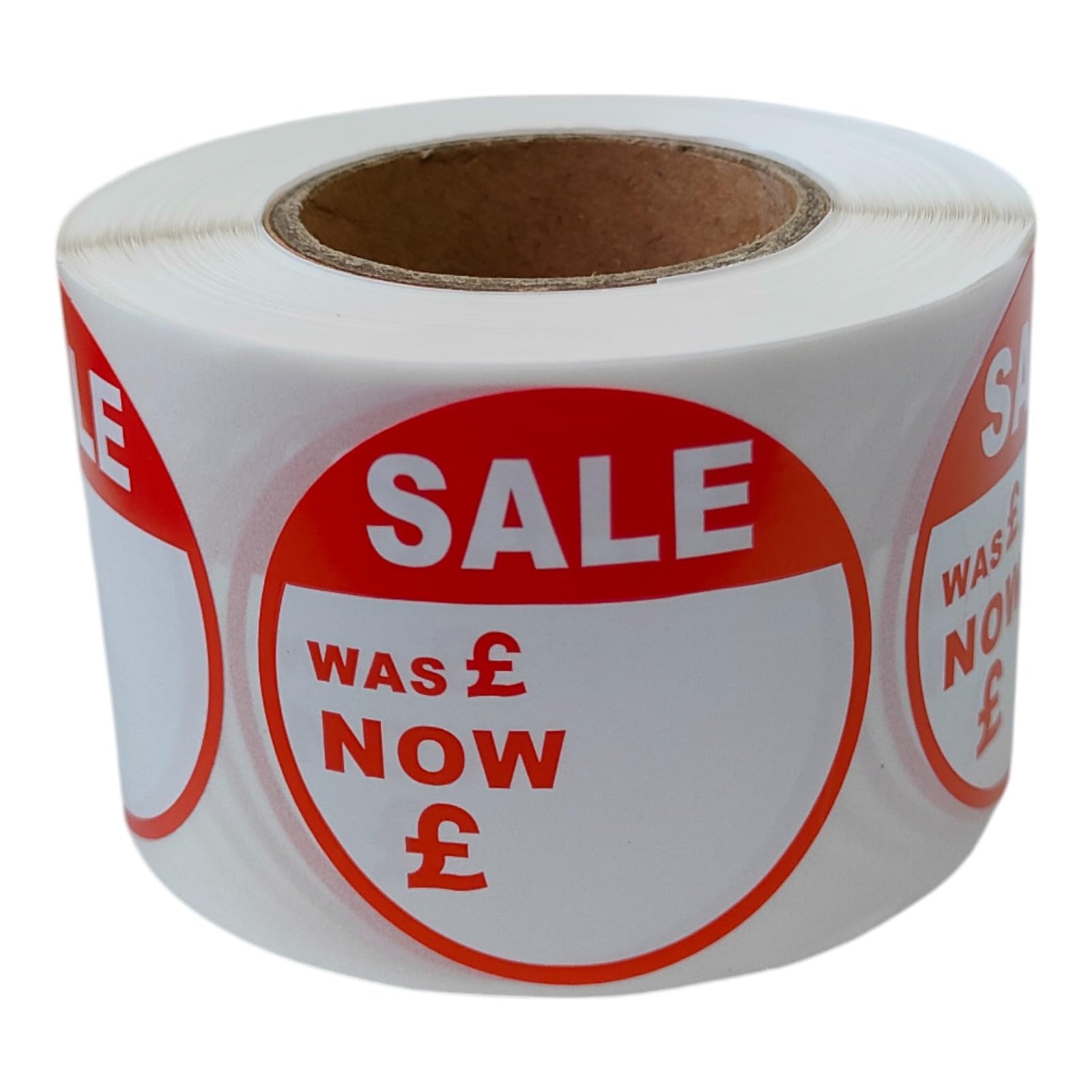 45mm Red Price Stickers Roll – 500 Self-Adhesive Labels for 50p to £100 – Retail, Market Stall, Garage Sale, Product Tagging – Easy Peel Design for Quick Application (Sale was £ Now £)