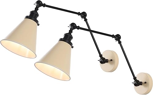 Miniatura 15 de JONATHAN Y Aplique de pared LED de brazo ajustable de metal industrial clásico dorado de 7 pulgadas para lectura de noche, lámpara de pared con