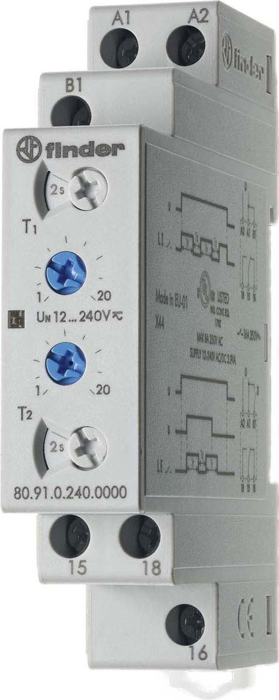 Temporizzatori monofunzione con intermittenza asimmetrica multitensione - Tipo 809102400000PAS - Serie 80 Finder